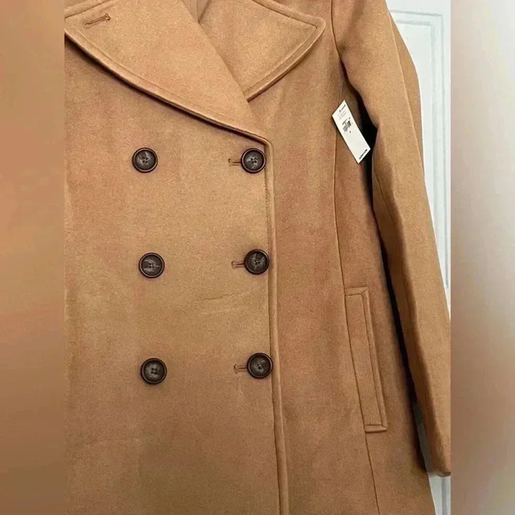 Coat women’s Camel Long Soft Brushed Peacoat size Small NWT - Picture 4 of 5